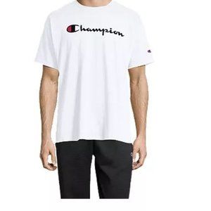 New Champion White Short Sleeve Classic Jersey Screen Print T-shirt Men's US XXL